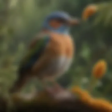 A vibrant array of bird species showcasing their unique calls in a natural setting