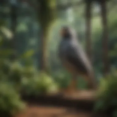 Elegant Outdoor Aviary Design An elegant outdoor bird aviary surrounded by greenery