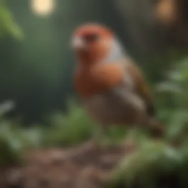 An elegant finch in a lush environment