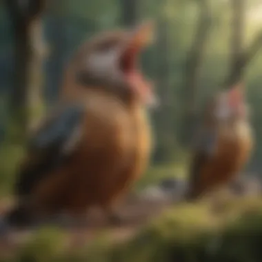 Yawning Across Species An illustration comparing yawning in birds and mammals.