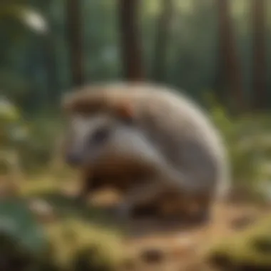 A playful hedgehog exploring its habitat