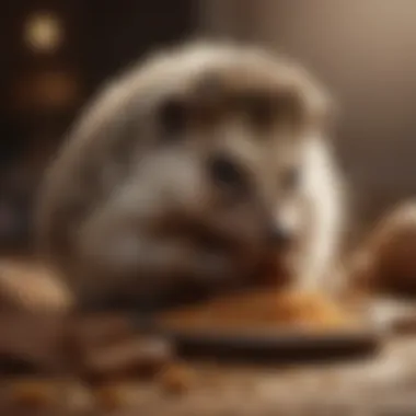 A hedgehog enjoying a nutritious meal