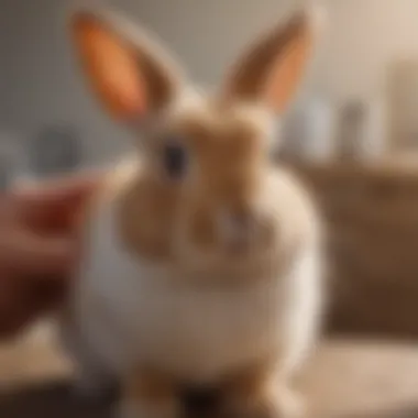 Bunny being vaccinated by a veterinarian