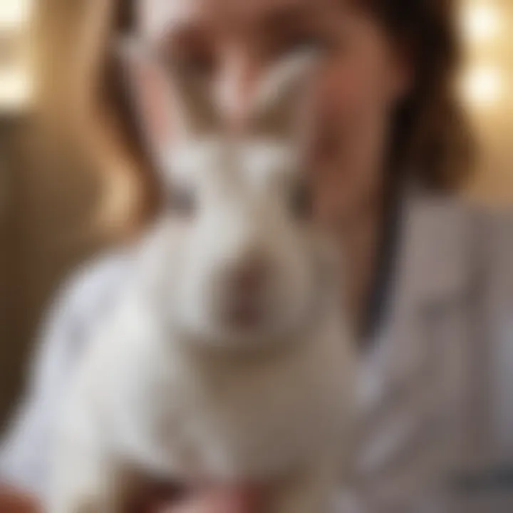 A healthy bunny in a veterinary clinic