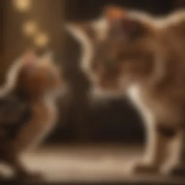 Trust and Harmony: The Bond Between Birds and Cats A cat and a bird in a calm interaction, depicting trust