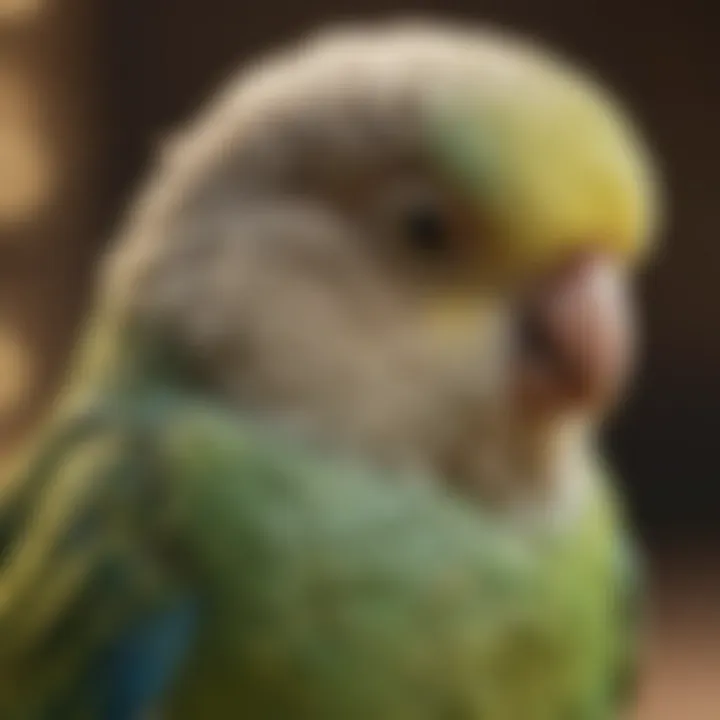 Close-up of a budgerigar, one of Elvis' favored companions