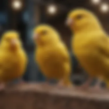 Canaries engaging in a social environment