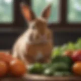 Bunny enjoying fresh vegetables