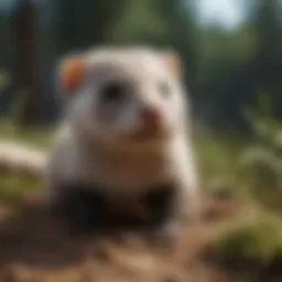 A playful ferret exploring its environment