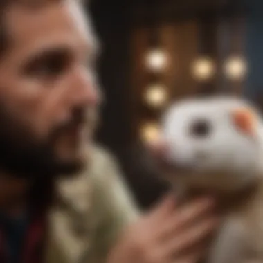 Ferret interacting with its owner