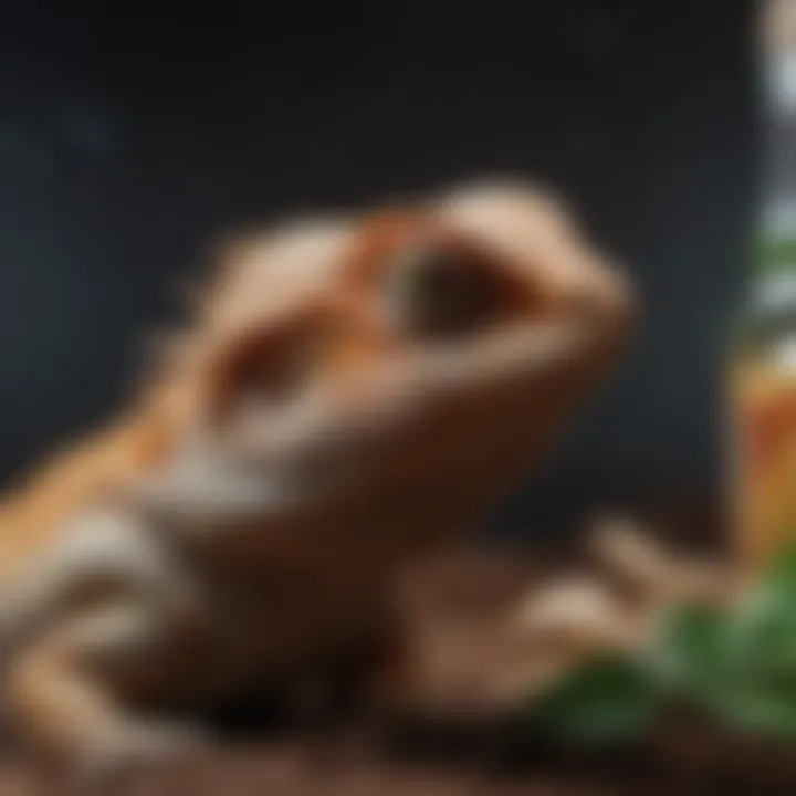 A selection of nutritious foods for bearded dragons