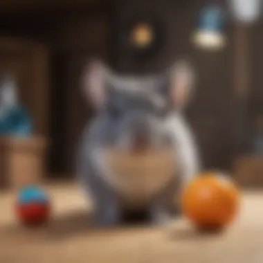 Playtime and Enrichment for Chinchillas Chinchilla enjoying playtime with enrichment toys