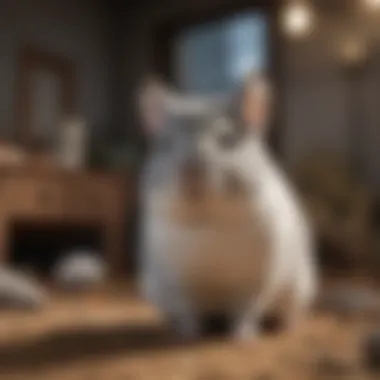 Enriched Habitat for Chinchillas Chinchilla in a spacious and enriched habitat
