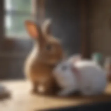Rabbit Vaccination Process A rabbit receiving a vaccination