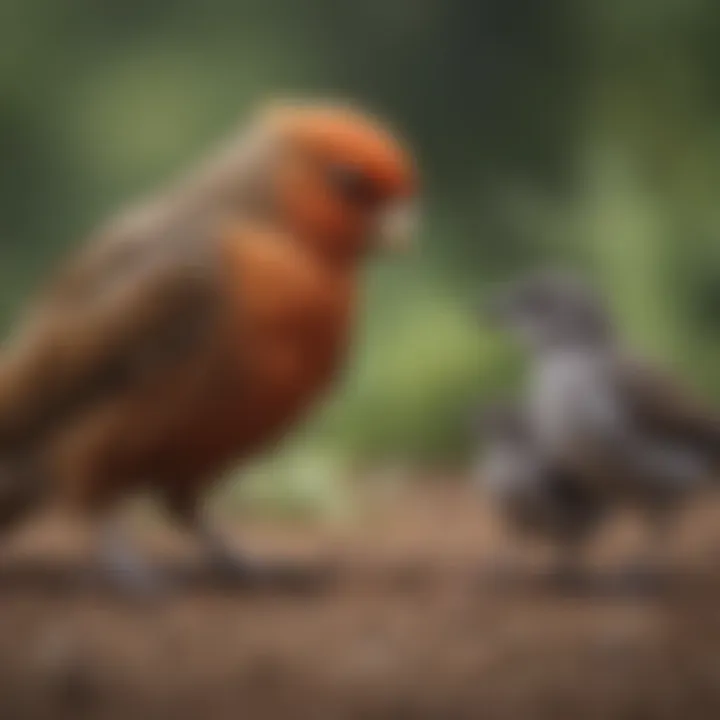 Parent supervising bird and infant interaction