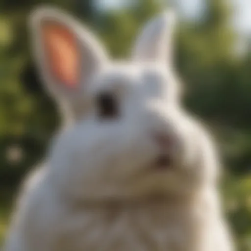 A close-up of a fluffy bunny in a natural setting