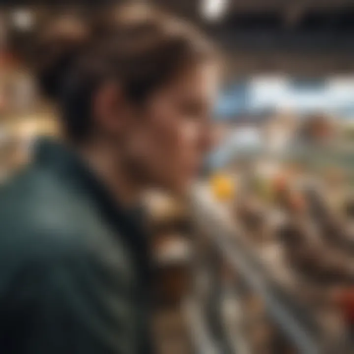 A thoughtful potential bird owner observing birds in a pet store