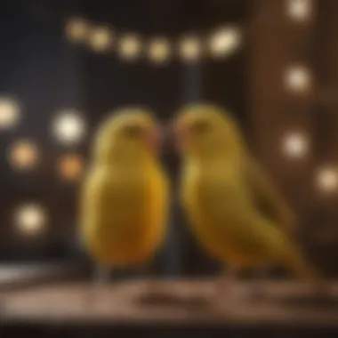 Canary singing happily in a cozy setting