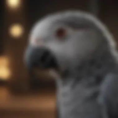 A majestic African Grey parrot showcasing its intelligence