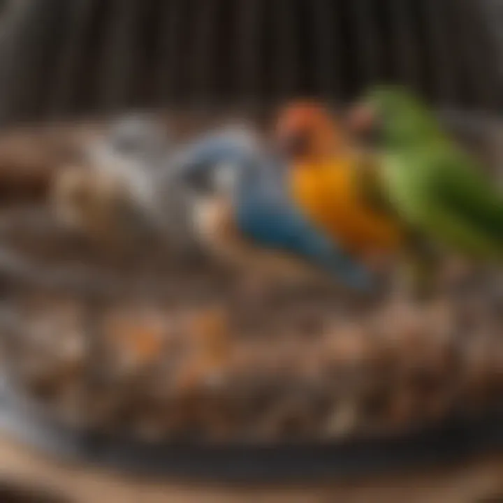 Close-up of various materials used in bird cage skirt seed catchers, highlighting their durability and design.