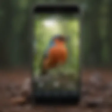 A collage of popular bird call identification apps available on different devices