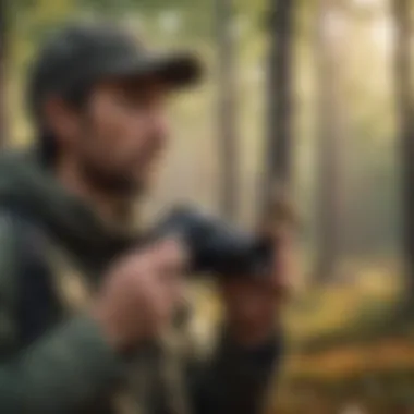 A diverse group of birdwatchers using apps in the field