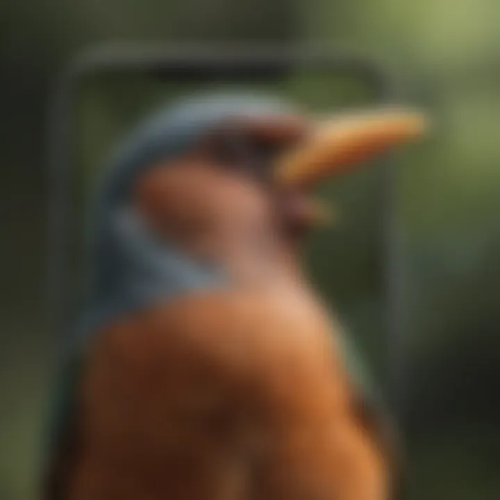 Close-up of a smartphone displaying bird vocalization data