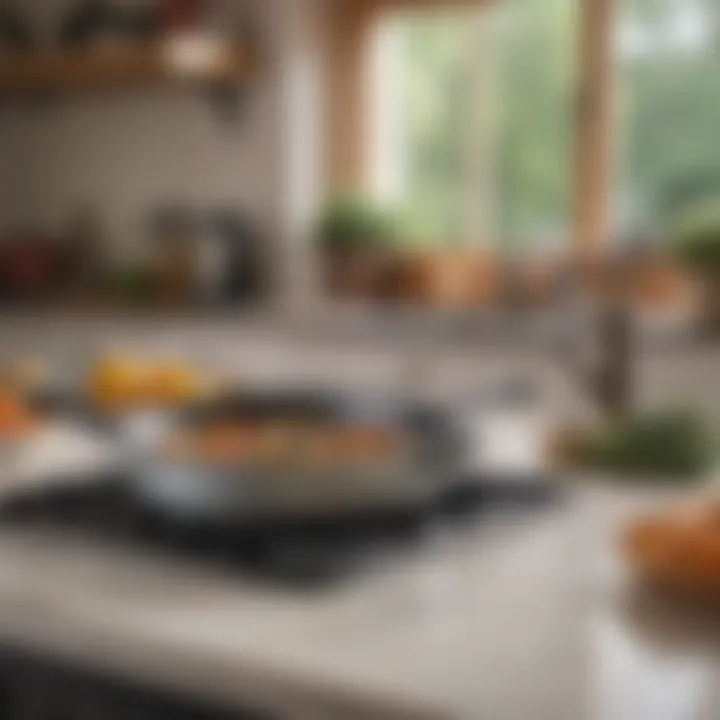 Various recommended bird-friendly cookware products displayed on a countertop