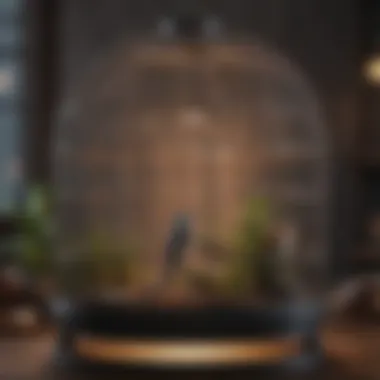 Perfect Setup for Dome Bird Cage Optimal setup of a dome bird cage in a modern home environment