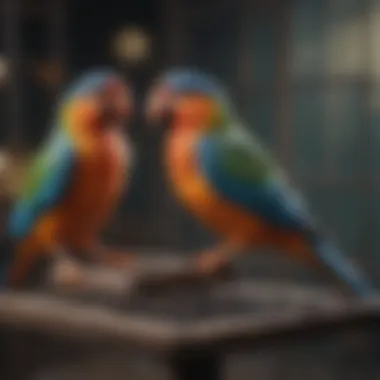Colorful perches designed for bird cages