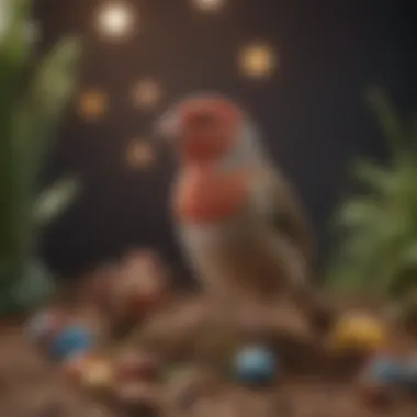 Creating an Enriching Environment for Finches Finch enjoying a variety of toys in its habitat