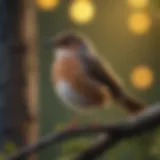 A close-up of a bird perched on a branch, singing.