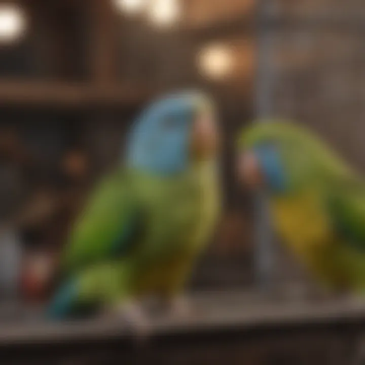 Close-up of proper bar spacing in a parakeet cage