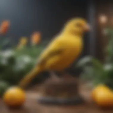 Canary Thriving in an Enriched Environment Canary in a richly decorated habitat