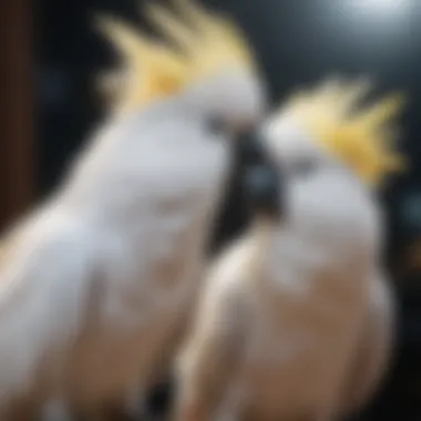 Cockatoo in Social Bonding Cockatoo demonstrating social interaction