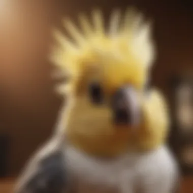 The Affectionate Cockatiel: A Loyal Friend A cockatiel displaying its unique crest while interacting with its owner, illustrating its affectionate nature.