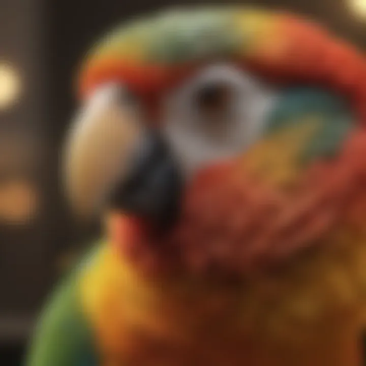 A close-up of different parrot species, highlighting their unique characteristics.