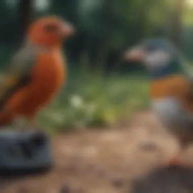 An illustration comparing different types of pet bird tracking devices and their features