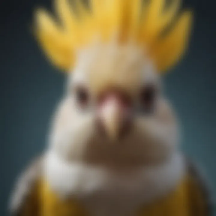 Close-up of a cockatiel with vibrant feathers