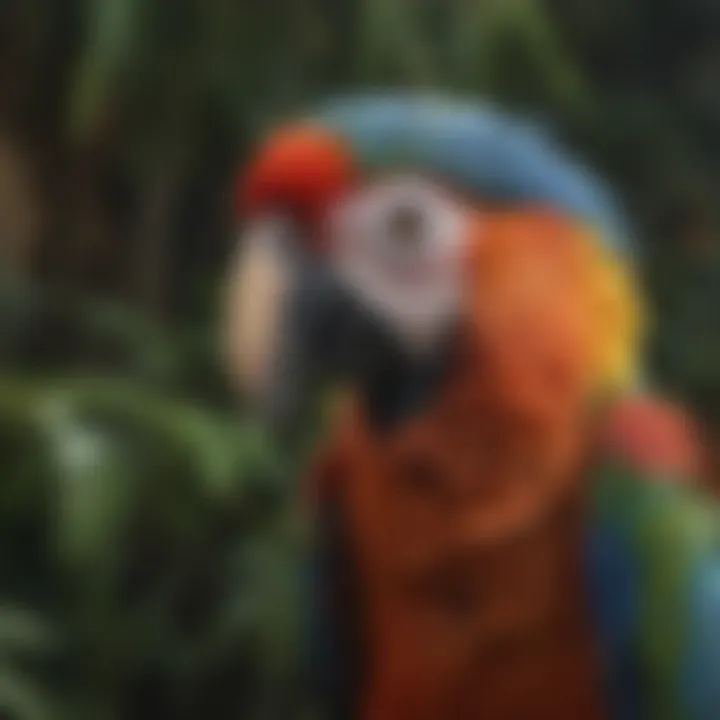 An exotic macaw displaying its stunning feathers in a natural setting