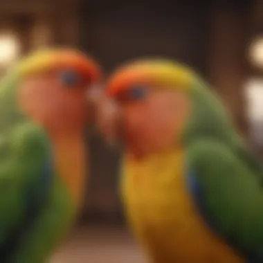 A lively lovebird interacting with its owner