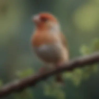 An elegant finch perched on a delicate branch, showcasing its subtle beauty