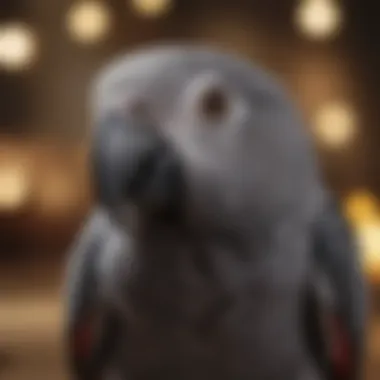 A small parrot, the African Grey, demonstrating its speaking ability.