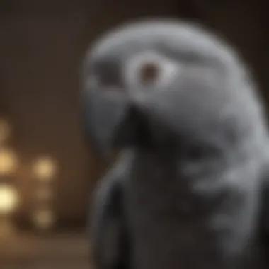 African Grey parrot showcasing its gray feathers