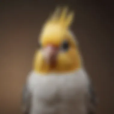 Cockatiel with distinctive crest and bright cheeks
