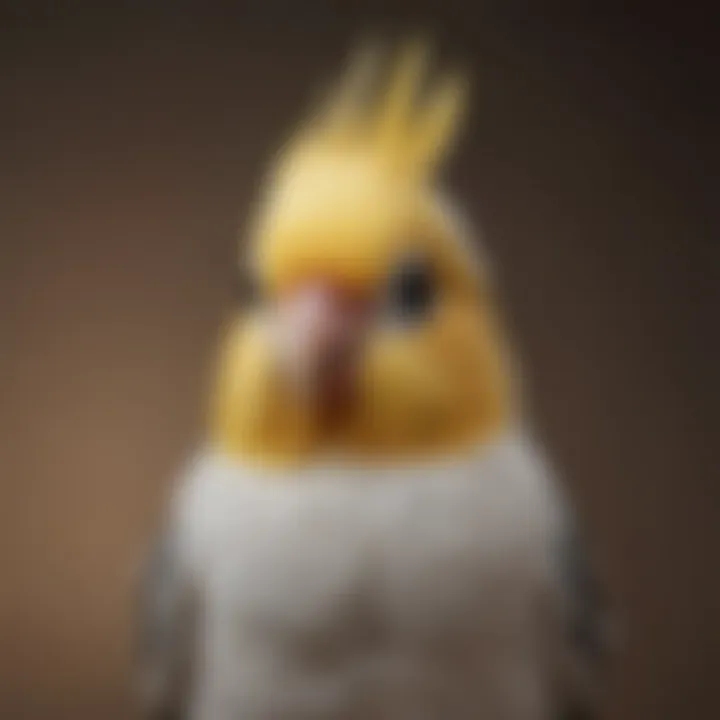 Cockatiel with distinctive crest and bright cheeks