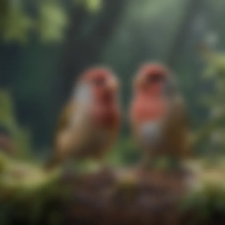 Finch in a vibrant habitat, singing