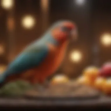 Diverse Nutrition for Pet Birds An array of pet bird food, highlighting nutritional diversity for avian diets