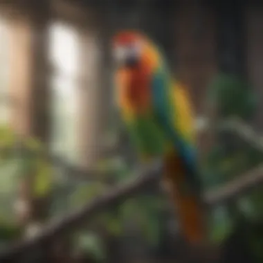 Colorful Parrot perched on a branch