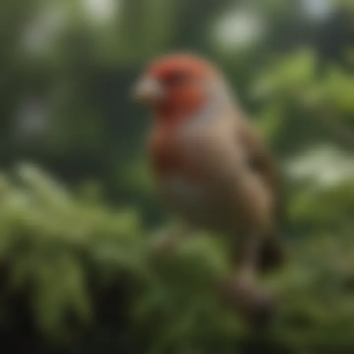 Finch in a lush environment